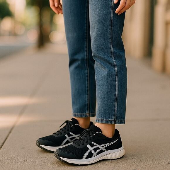 ASICS Gel Contend-7 Run Shoes Womens Sz 10 Black White Lightweight I.7.1 Durable - Picture 6 of 16